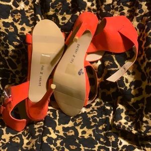 Parker & Sky tangerine orange heel proximately 5 inches